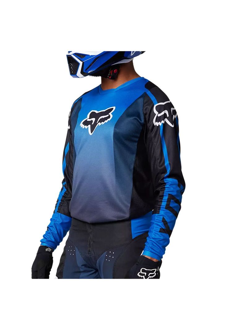 Polera Moto 180 Leed Azul/Negro Fox-1