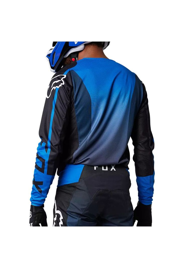 Polera Moto 180 Leed Azul/Negro Fox-2