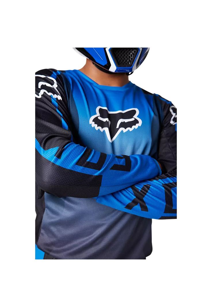 Polera Moto 180 Leed Azul/Negro Fox-4