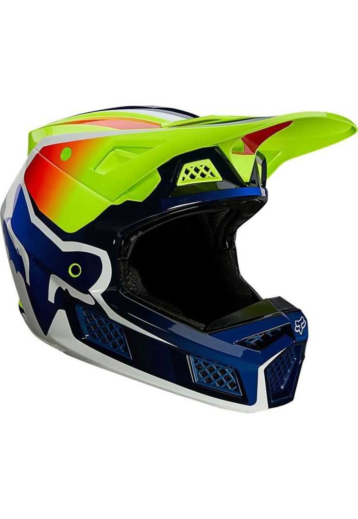 Casco Moto V3 Rs Wired Amarillo Fluor Fox-0