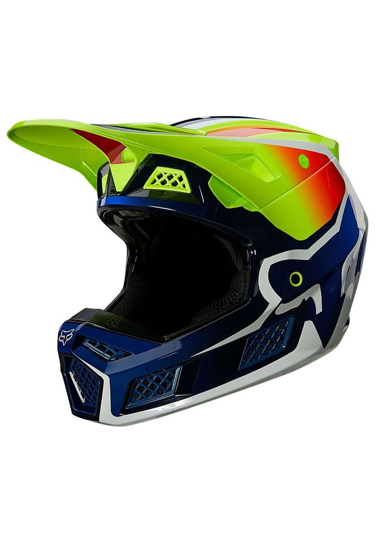 Casco Moto V3 Rs Wired Amarillo Fluor Fox-1