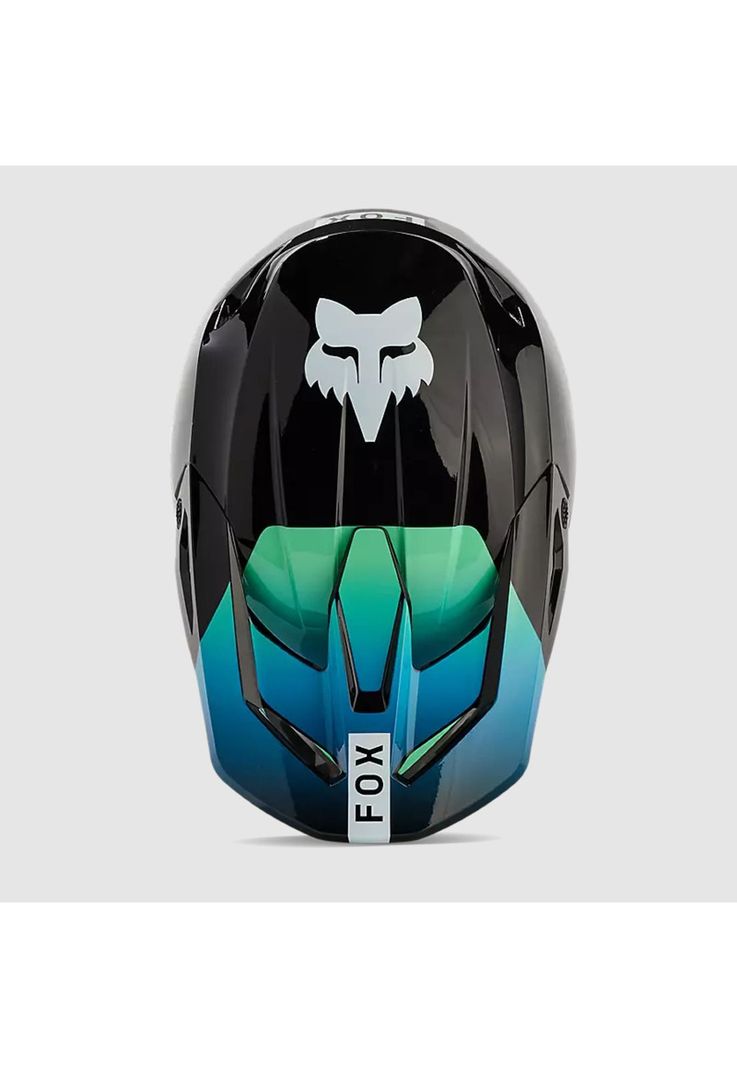 Casco Moto V1 Ballast Negro/Azul Fox-3