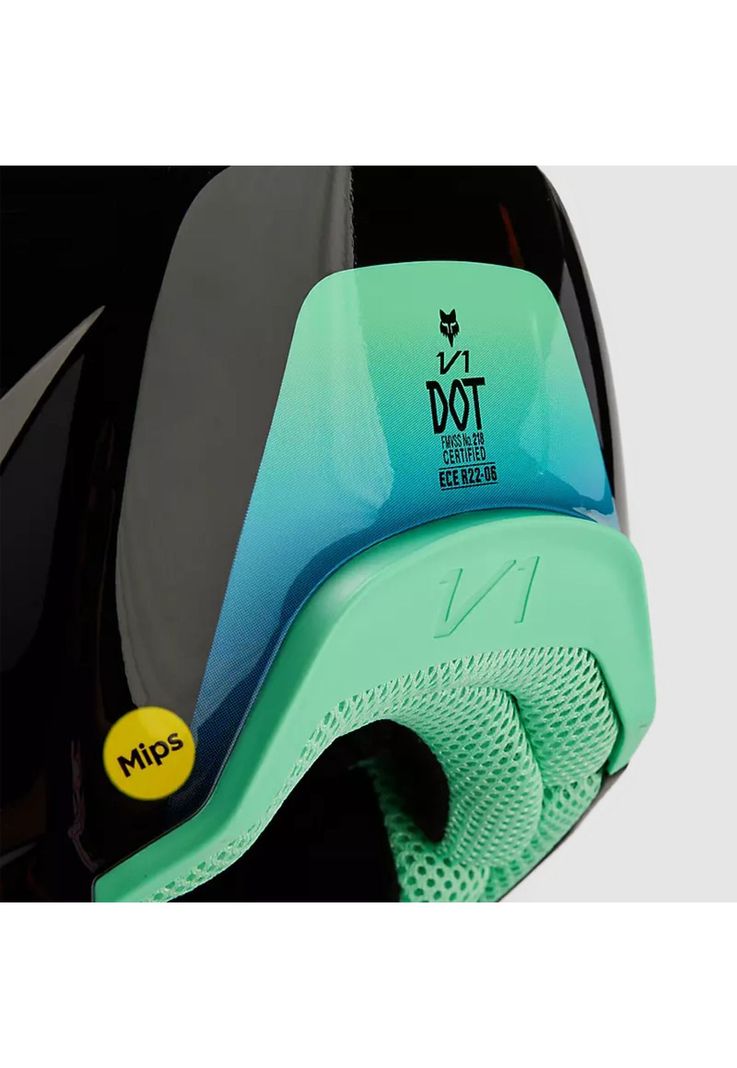 Casco Moto V1 Ballast Negro/Azul Fox-8
