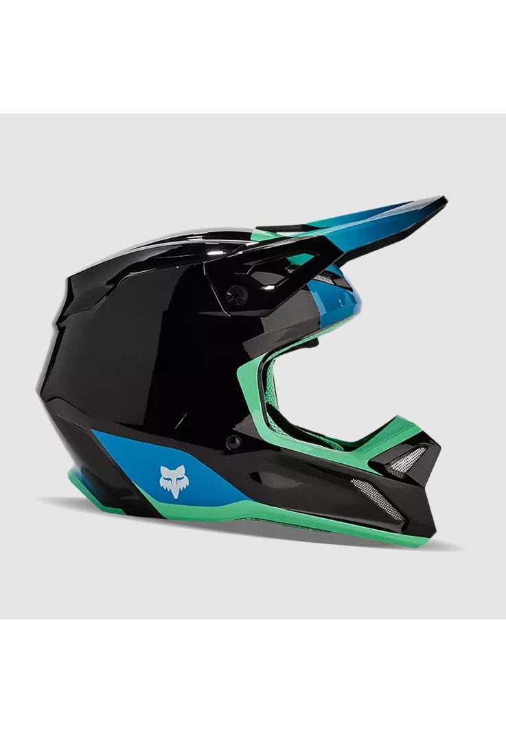 Casco Moto V1 Ballast Negro/Azul Fox-1