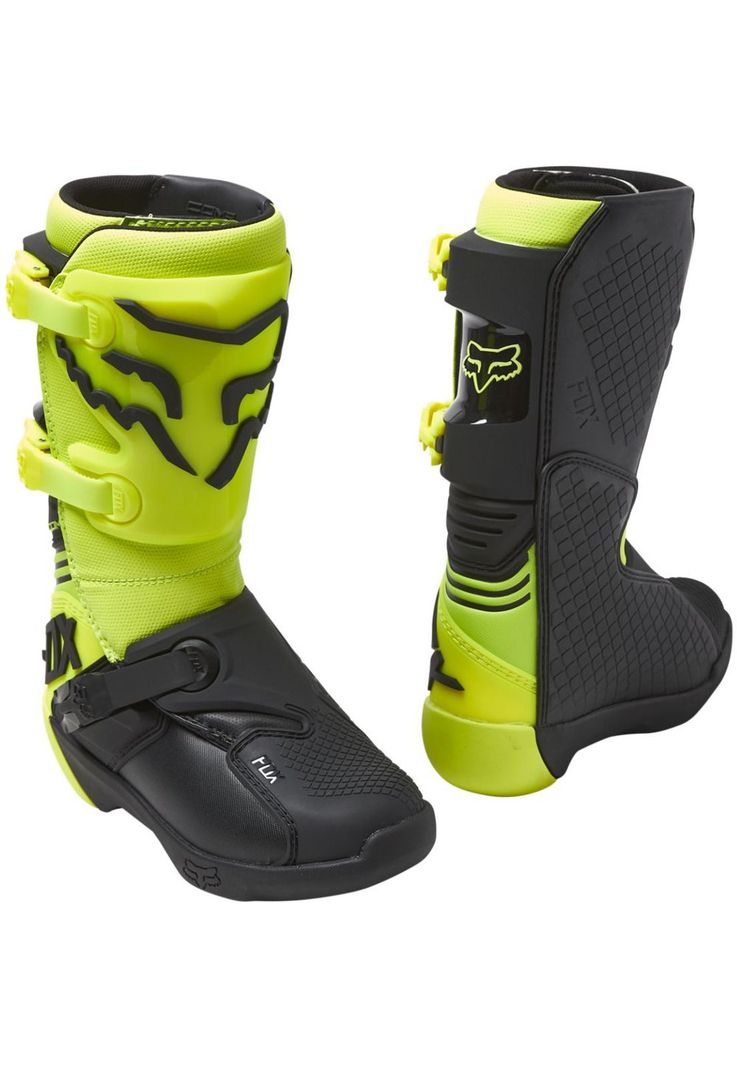 Botas Moto Niño Comp Amarillo Fox-0