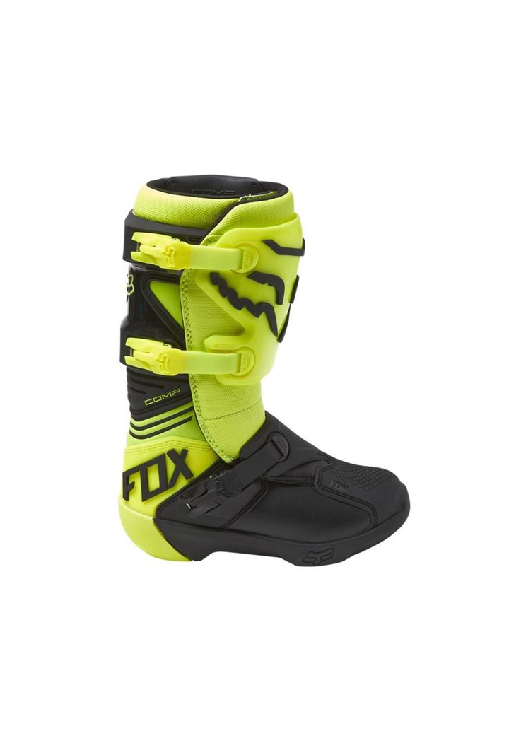 Botas Moto Niño Comp Amarillo Fox-1