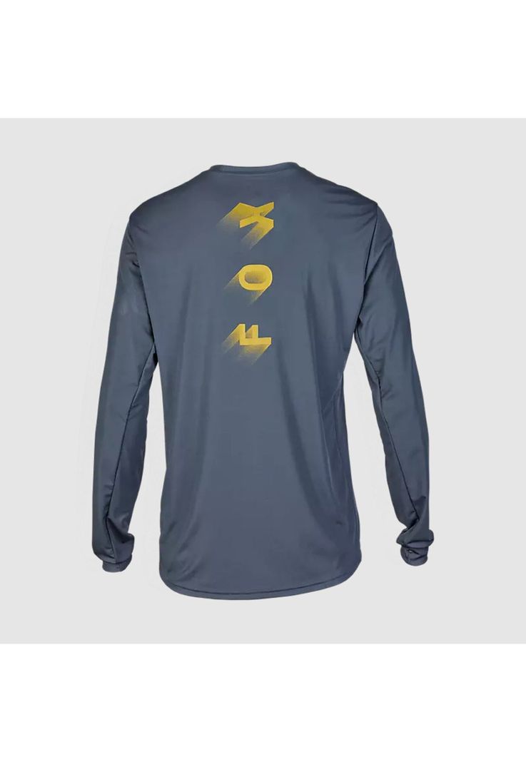 Polera Bicicleta Ranger Wayfaring Manga Larga Grafito Fox-1