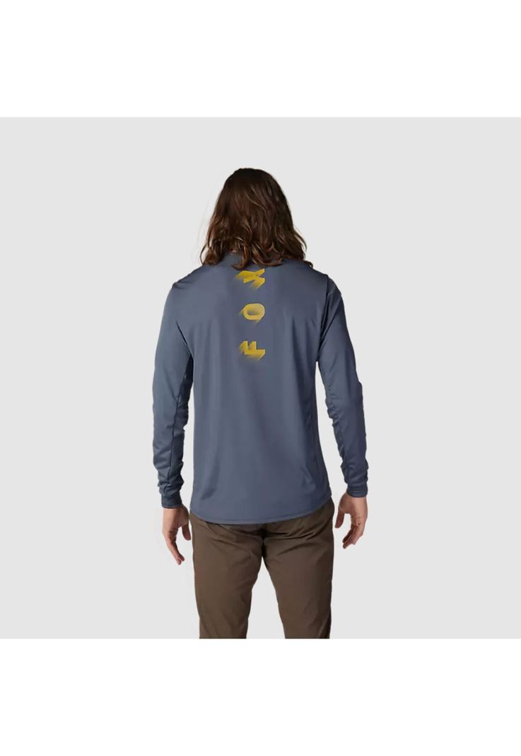 Polera Bicicleta Ranger Wayfaring Manga Larga Grafito Fox-3