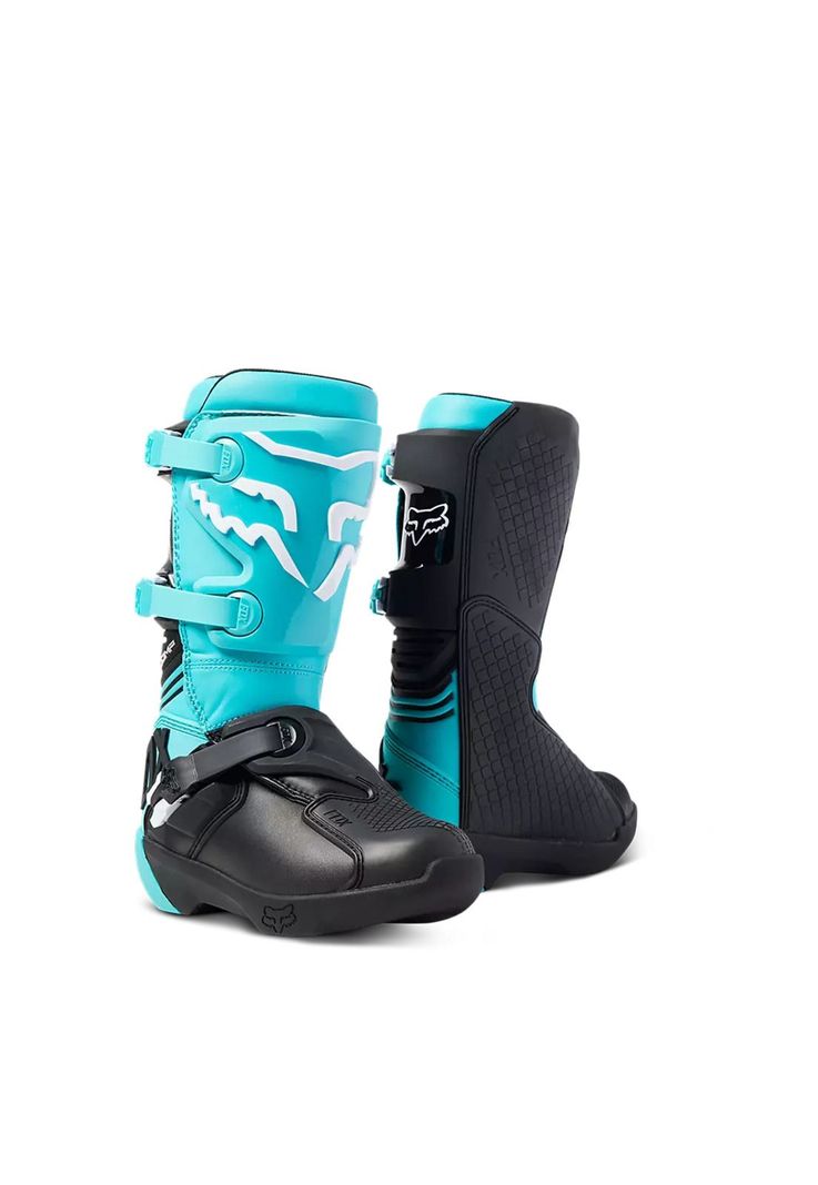 Botas Moto Niño Comp Celeste Fox-0