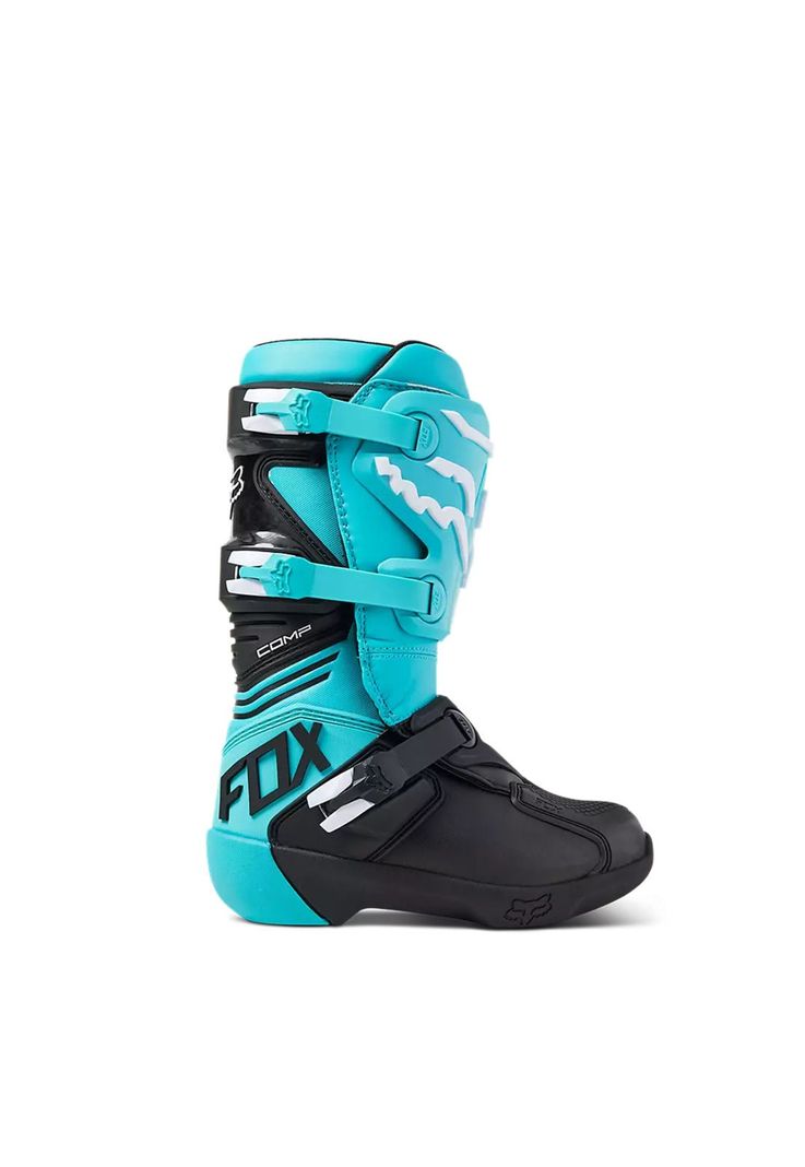 Botas Moto Niño Comp Celeste Fox-1
