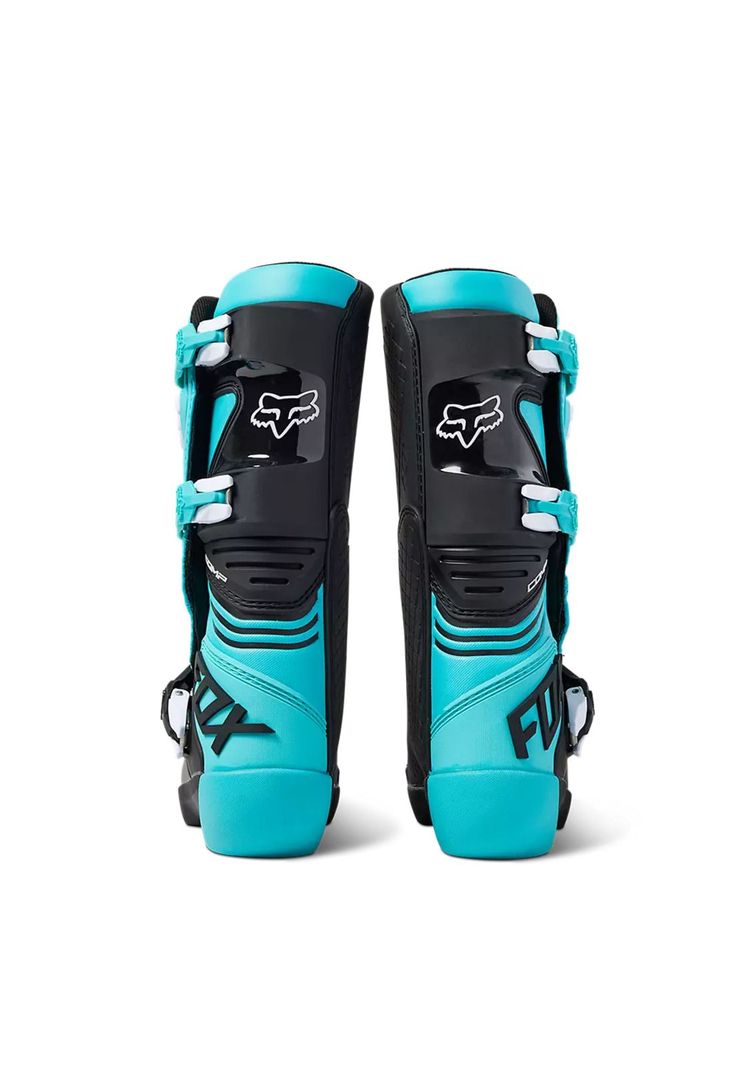 Botas Moto Niño Comp Celeste Fox-4