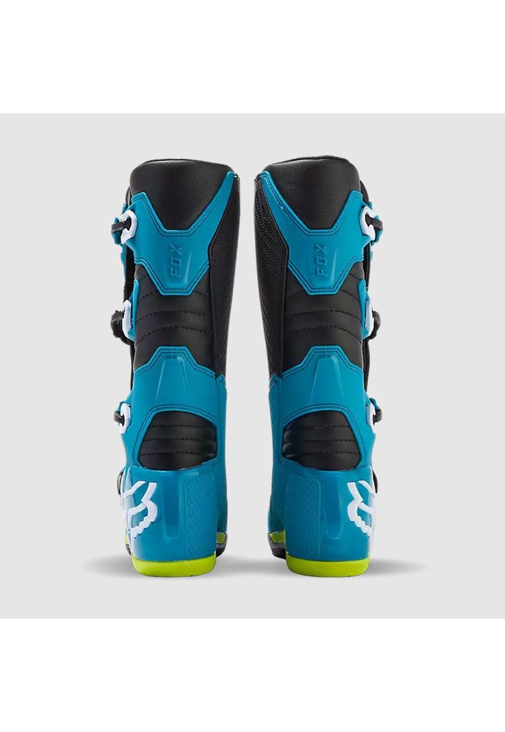 Botas Moto Comp Celeste/Amarillo Fox-3