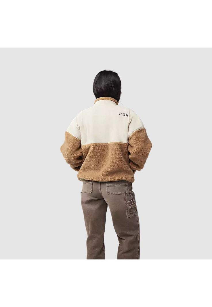 Poleron Lifestyle Mujer Survivalist Sherpa Full Cafe Fox-3