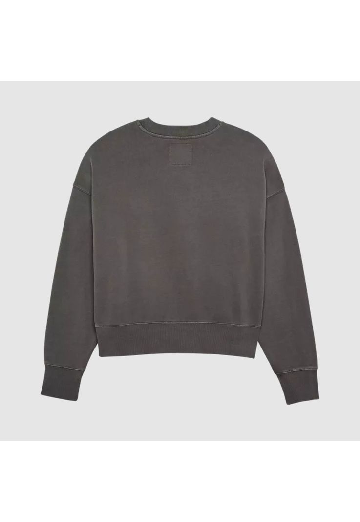 Poleron Lifestyle Mujer Wordmark Crew Oversize Gris Fox-1