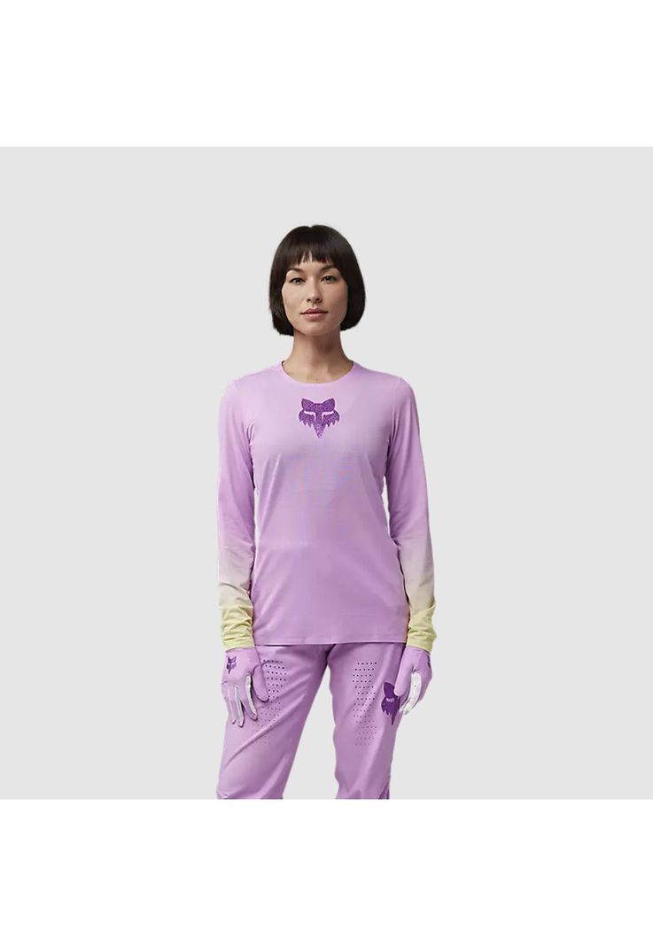 Polera Bicicleta Mujer Flexair TS57 Edicion Limitada Manga Larga Rosado Fox-2