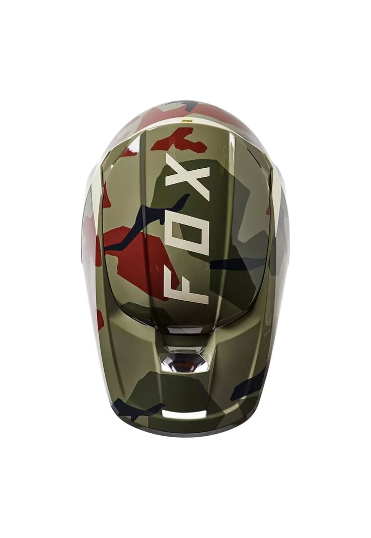 Casco Moto Niño V1 BKNR Camo Verde Fox-2