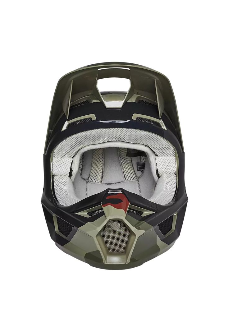 Casco Moto Niño V1 BKNR Camo Verde Fox-4