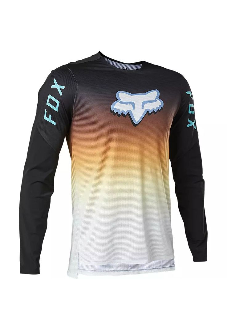Polera Bicicleta Manga Larga Flexair Race Spec Negro/Naranjo Fox-0