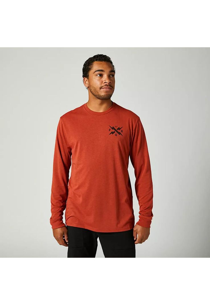 Polera Lifestyle Calibrated Manga Larga Rojo Fox S