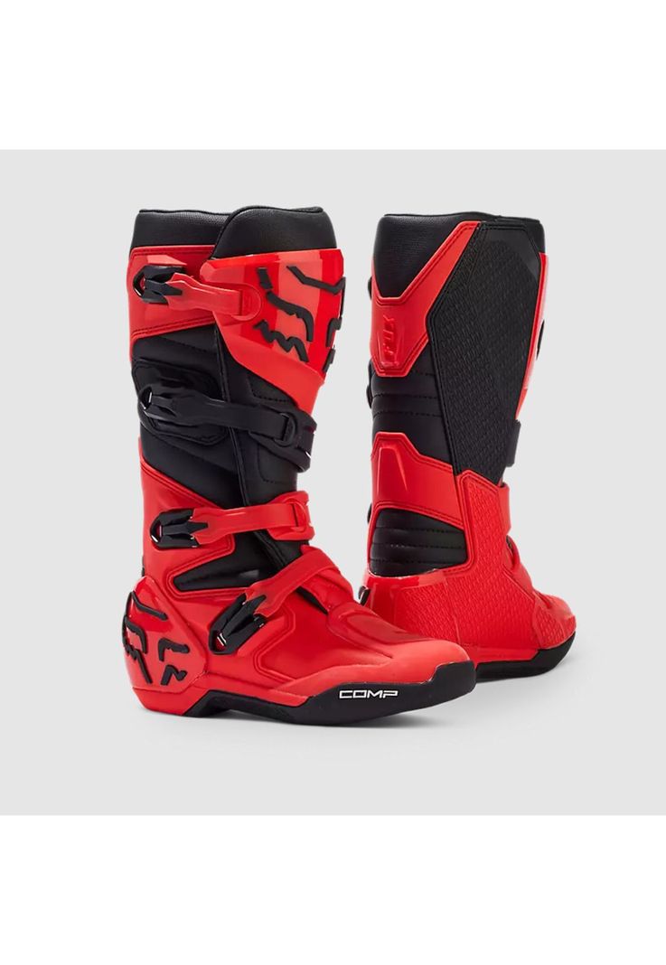 Botas Moto Niño Comp Rojo Fox-0