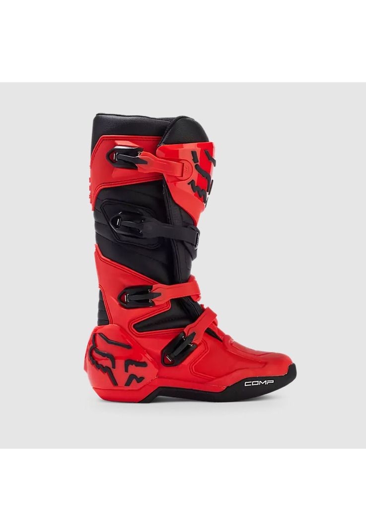 Botas Moto Niño Comp Rojo Fox-1