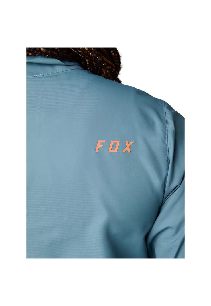 Chaqueta Cortavientos Bicicleta Mujer Ranger Celeste/Morado Fox-6