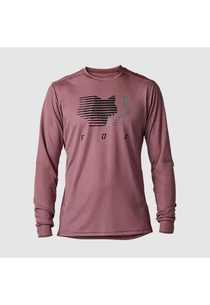 Polera Bicicleta Ranger Dayto Manga Larga Burdeo Fox-0