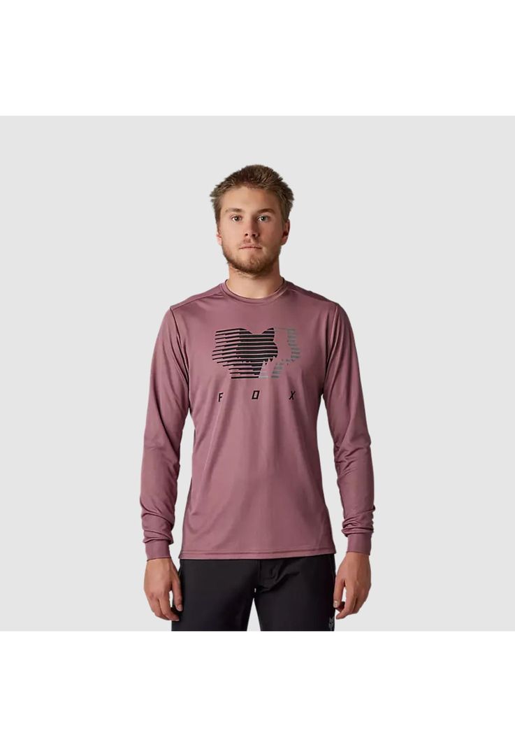 Polera Bicicleta Ranger Dayto Manga Larga Burdeo Fox-1