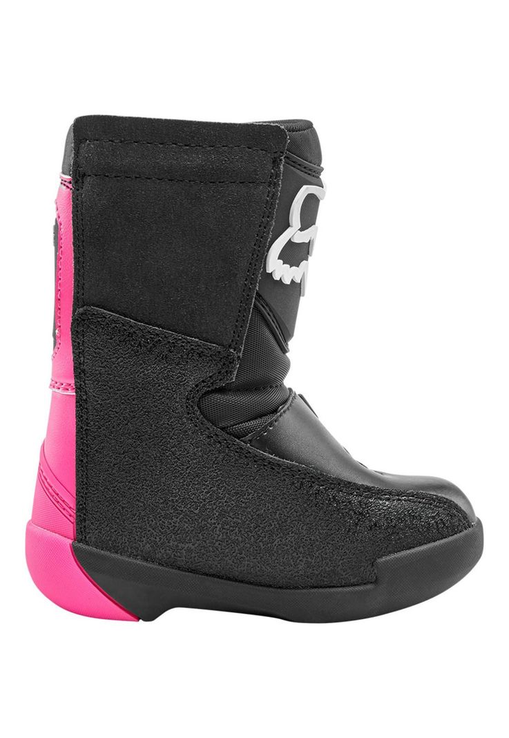 Botas Moto Infantil Comp K Negro/Rosado Fox-2