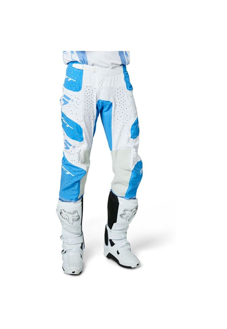 Pantalon Moto Blue Label Nirvana Blanco/Azul Shift-0