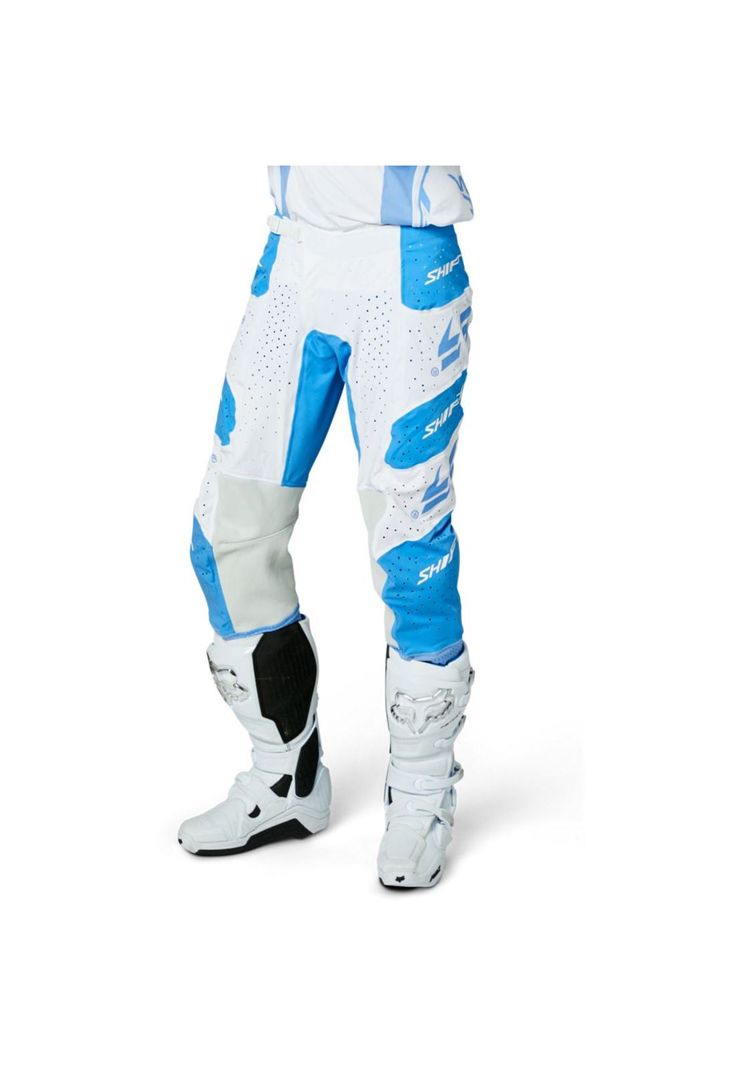 Pantalon Moto Blue Label Nirvana Blanco/Azul Shift-2