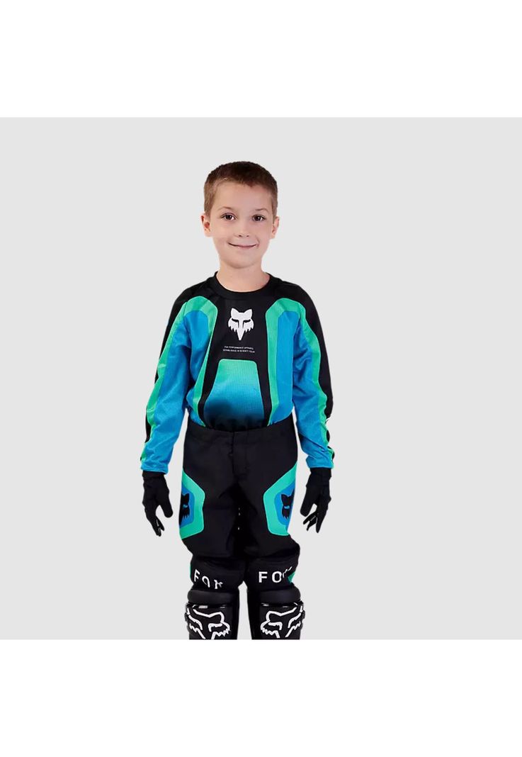 Polera Moto Infantil 180 Ballast Negro/Azul Fox-0
