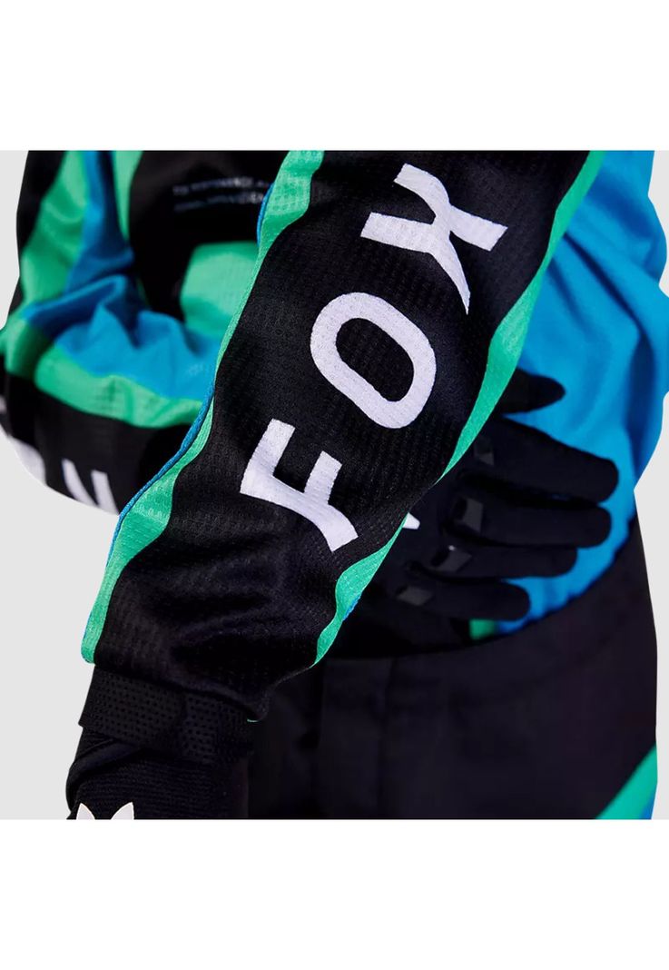 Polera Moto Infantil 180 Ballast Negro/Azul Fox-1