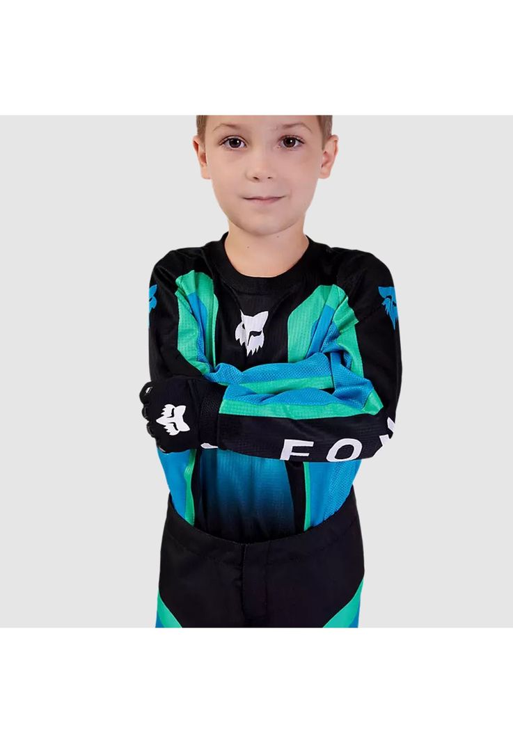 Polera Moto Infantil 180 Ballast Negro/Azul Fox-3