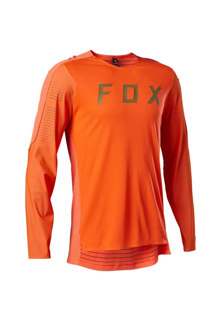 Polera Bicicleta Flexair Pro Manga Larga Naranjo Fox-0