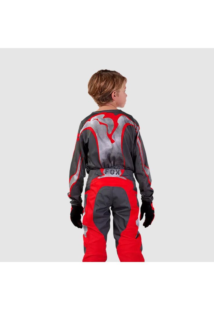 Polera Moto Niño 180 Atlas Gris/Rojo Fox-2