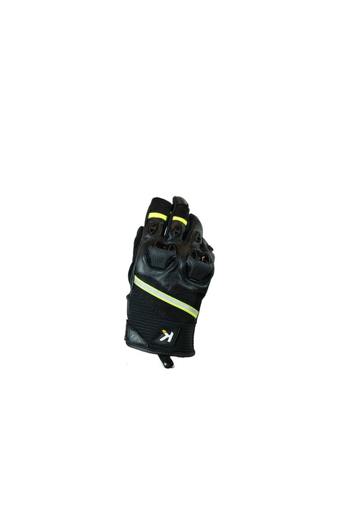 Guantes Moto Calle Leather III Negro/Amarillo KMZ-0