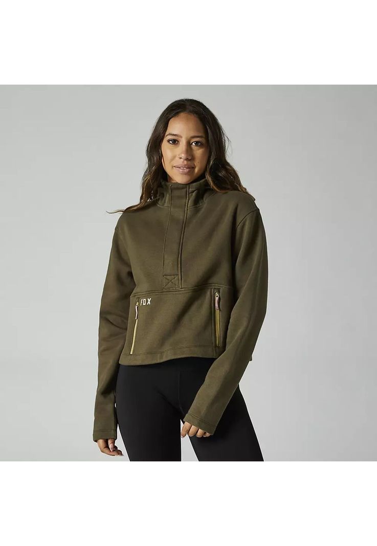 Poleron Lifestyle Mujer Calibrated DWR Verde Fox-0
