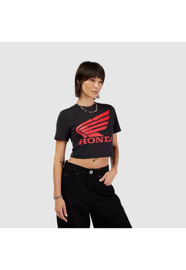 Polera Lifestyle Mujer Fox x Honda Negro Fox-2