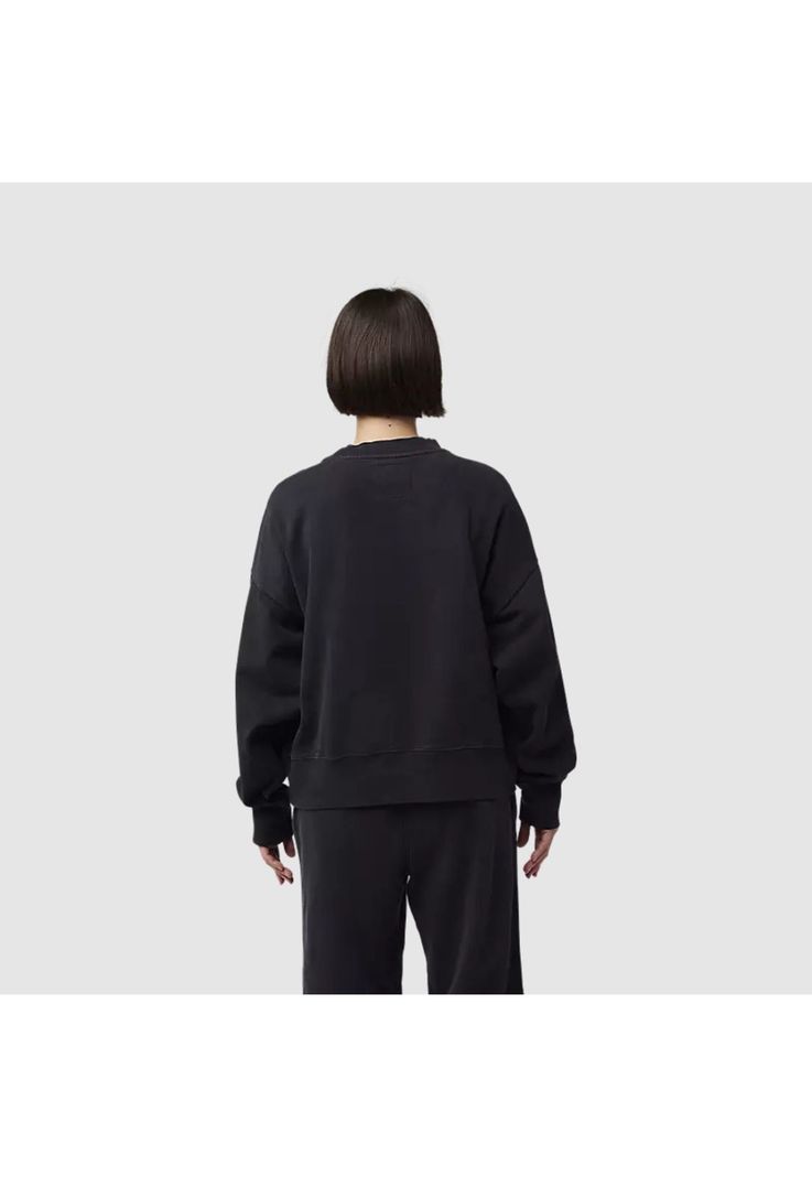 Poleron Lifestyle Mujer Wordmark Crew Oversize Negro Fox-3