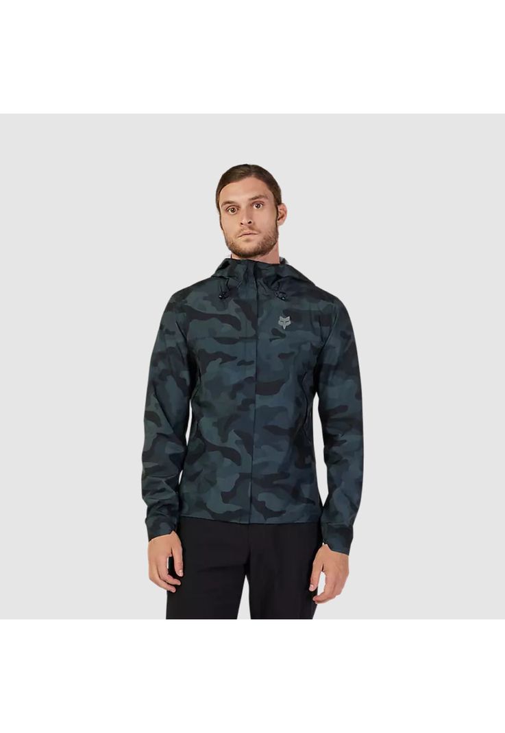 Chaqueta Bicicleta Impermeable Ranger Camo Negro Fox-1