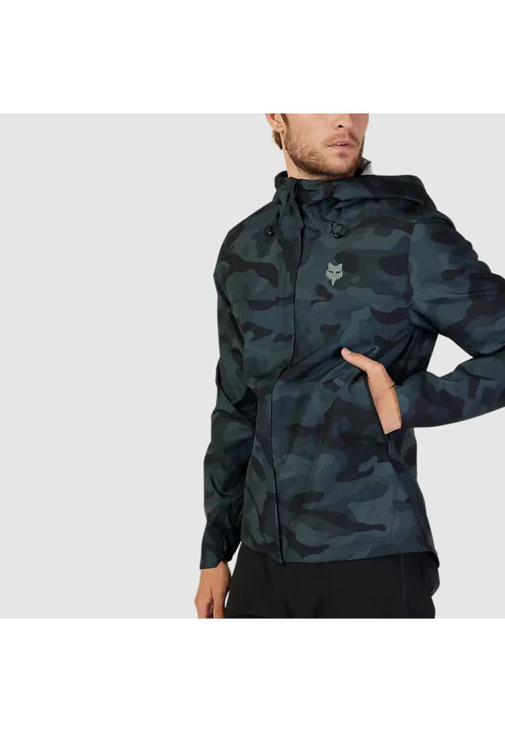 Chaqueta Bicicleta Impermeable Ranger Camo Negro Fox-4