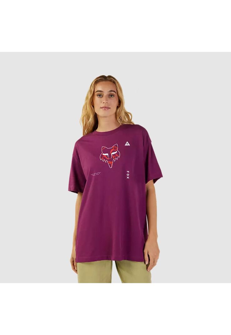 Polera Lifestyle Mujer Withered Burdeo Fox-0