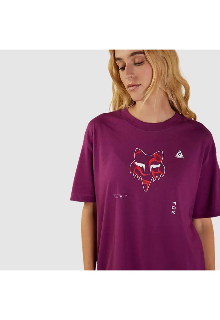 Polera Lifestyle Mujer Withered Burdeo Fox-2