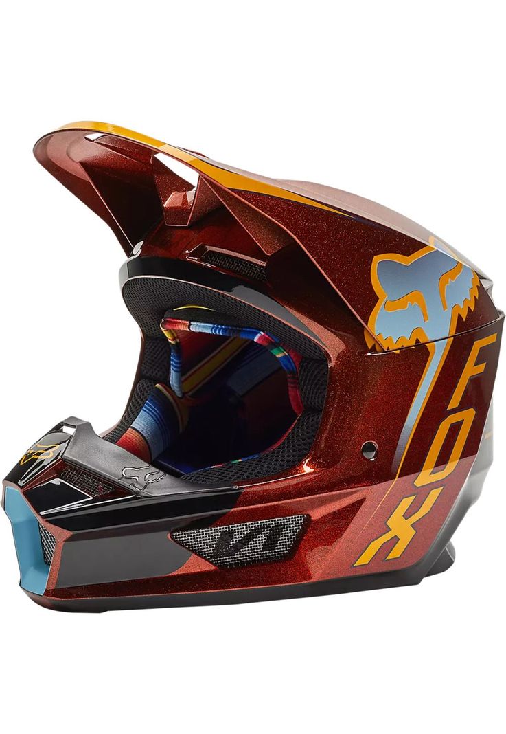 Casco Moto Niño V1 CNTRO Naranjo Fox-1