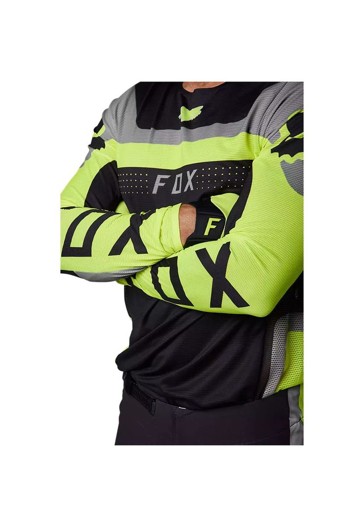 Polera Moto Flexair Efekt Negro/Amarillo/Gris Fox-5