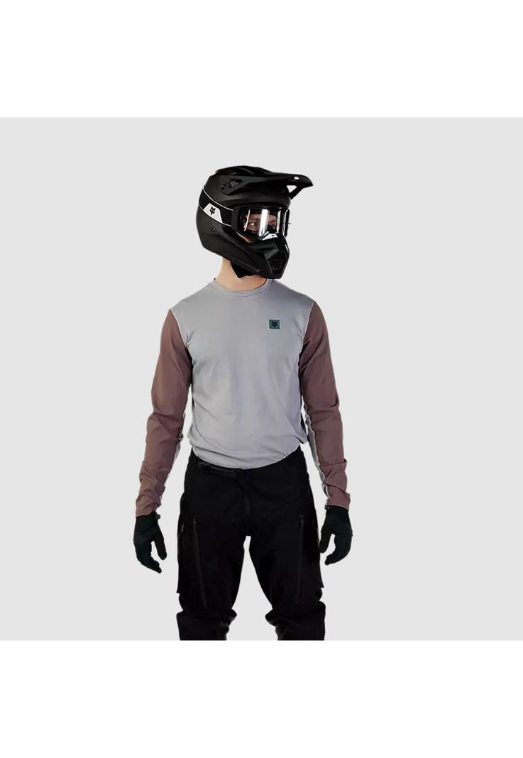 Polera Moto Ranger Off Road Manga Larga Gris Fox-1