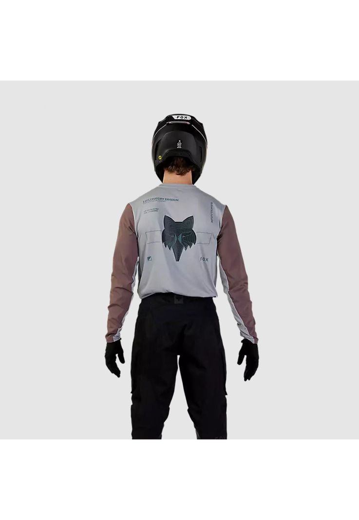 Polera Moto Ranger Off Road Manga Larga Gris Fox-2