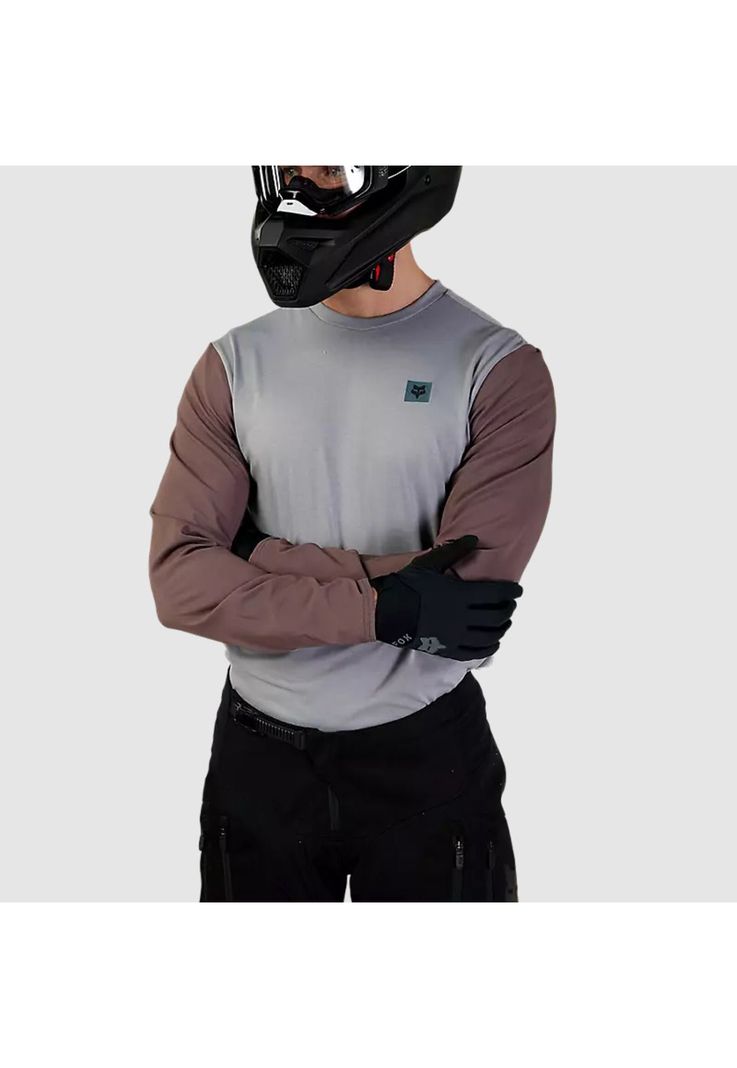 Polera Moto Ranger Off Road Manga Larga Gris Fox-3