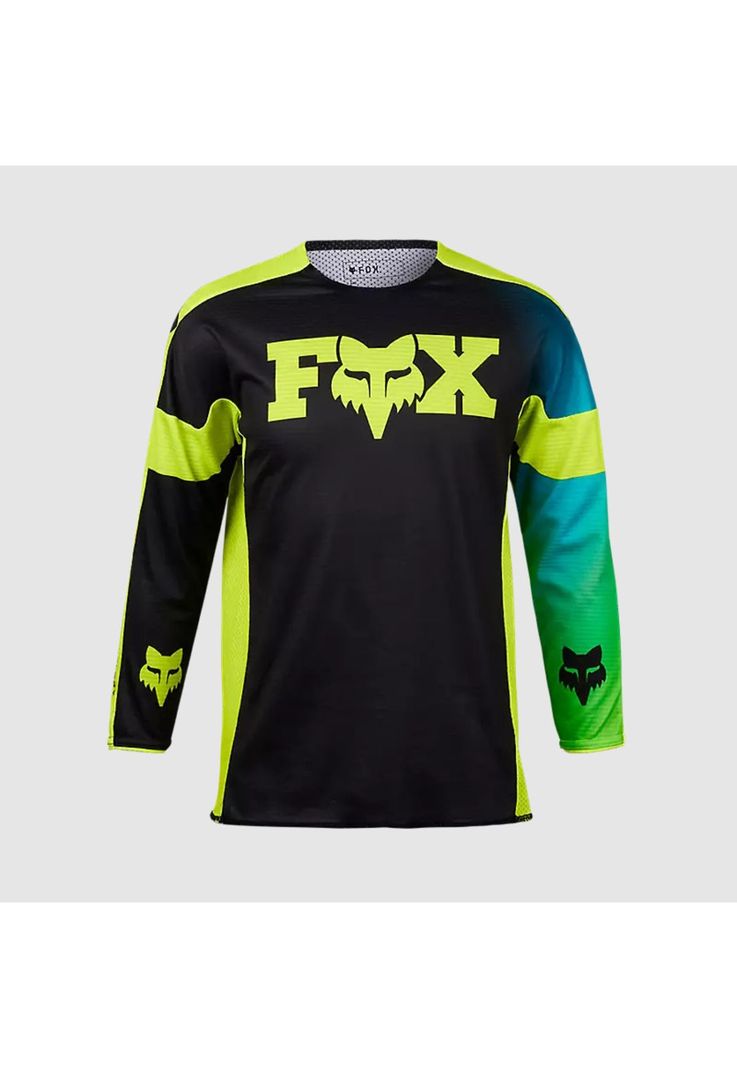 Polera Moto Niño 360 Streak Negro/Amarillo Fox-0